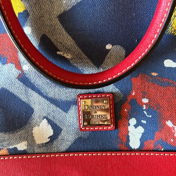 🆕Dooney & Bourke Zip Zip Satchel Bag In Graffiti Navy Blue - Picture 11 of 12